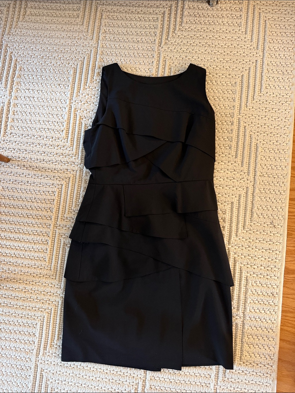 Cynthia Steffe Black Layered Sheath Midi Dress